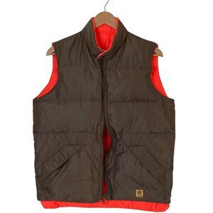 Vintage Gladiator by Camel Mens‎ Reversible Goosedown Vest M Brown Orange